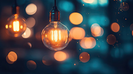 Captivating view of softly illuminated bulbs creating a warm and inviting ambiance. Perfect for enhancing artistic home decor and creative projects.の素材