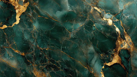This stunning green and gold marble texture features rich colors and elegant patterns, perfect for adding a luxurious touch to any design project or background.の素材