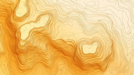 Abstract topographic map featuring contour lines and gradient colors. Ideal for visualizing elevation changes and geographic landscapes in maps.の素材