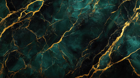 This elegant green marble texture features striking gold veins, perfect for creating a luxurious background in various design projects, including interiors and graphic designs.の素材