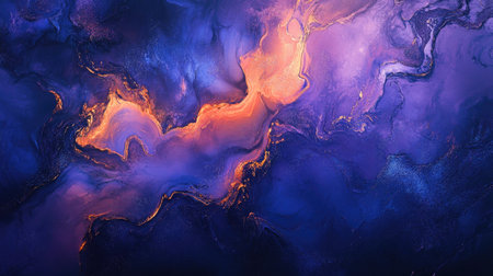 Vivid abstract artwork featuring swirling blue and orange tones. Perfect for backgrounds, wallpapers, or artistic displays to add a modern touch.の素材