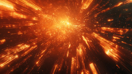 A stunning burst of bright light in a dark space setting, showcasing dynamic movement and vibrant colors, perfect for science fiction or abstract themes.の素材