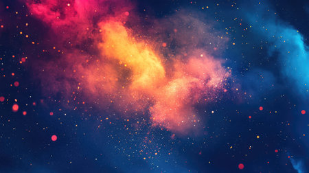 abstract colored dust explosion on a blue background -の素材