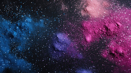 abstract powder splatted background,Freeze motion of color powder exploding/throwing color powder, multicolor glitter textureの素材