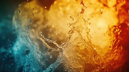 Abstract background with a mixture of fire and water -の素材