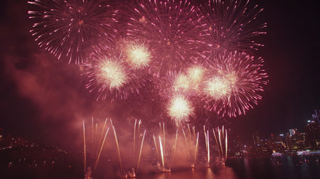 Beautiful Fireworks, Fireworks light up the sky,New Year celebration fireworksの素材