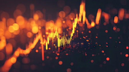 Candle stick graph chart of stock market investment trading, monotone color, Bullish point, Bearish point. trend of graph. -の素材