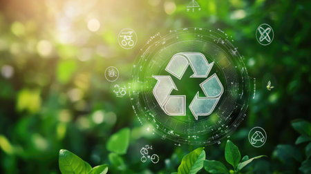 Circular economy concept, recycle, environment, reuse, manufacturing, waste, consumer, resources. LCA Life cycle assessment. Sustainable development. World environment day.の素材