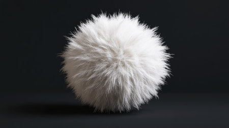 Fluffy 3D ball with a thick, plush texture and intricate fiber details.の素材
