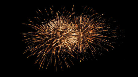Fireworks on black Backgroundの素材