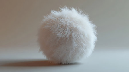 Fluffy 3D ball with a velvety texture and intricate fiber details.の素材