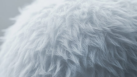 Fluffy 3D ball with an intricate, plush surface in a close-up view.の素材