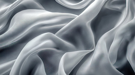 Graceful flowing fabric with a silky texture, creating an elegant and soft background.の素材