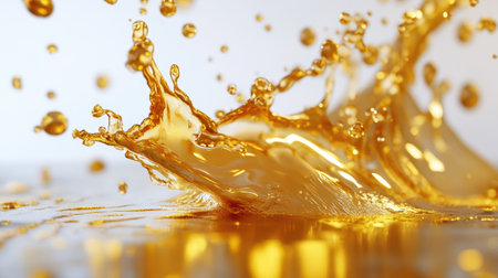 A splash of gold. 3d illustration, 3d rendering.の素材