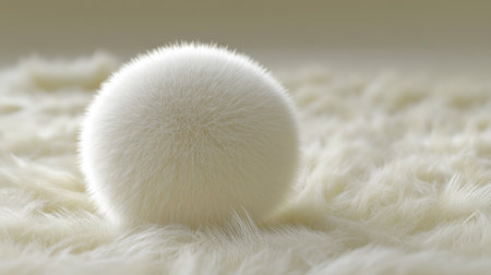 Fluffy 3D ball with a rich, furry texture in a seamless background.の素材