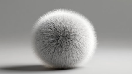 Detailed 3D illustration of a fluffy ball with a soft, rich texture and shadowing. -の素材