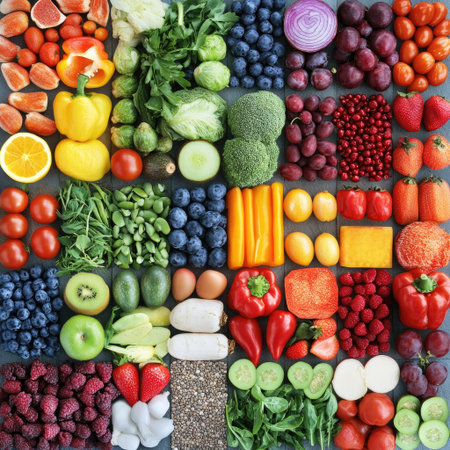 Here are 20 prompts related to healthy food backgroundsの素材