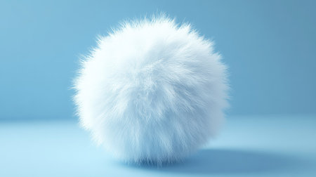 High-detail 3D illustration of a fluffy ball with a soft, dense texture.の素材