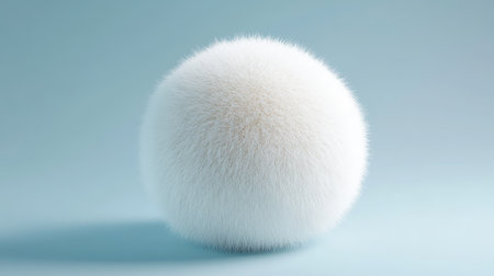 High-detail 3D illustration of a fluffy ball with a soft, dense texture.の素材