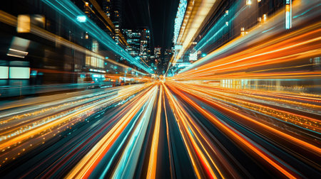 Motion speed lighting in the cityの素材