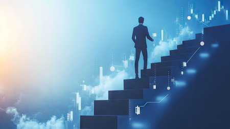 Development to success and motivation in 2024.Growth and development chart of company in new year 2024. Planning,opportunity, challenge and business strategy in new year 2024.の素材