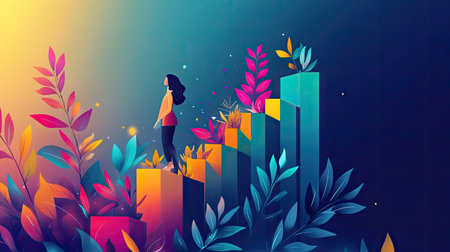 Development to success and motivation in 2024.Growth and development chart of company in new year 2024. Planning,opportunity, challenge and business strategy in new year 2024.の素材