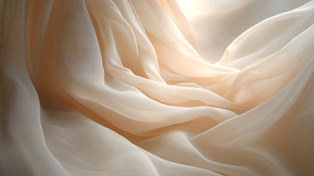 Soft, flowing fabric background with an elegant drape, creating a sense of movement and grace. -の素材