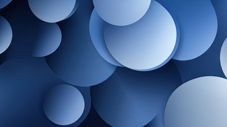Abstract blue gradient round shapes with light Neumorphism effects. Clean, simple design perfect for banners and posters. Vector illustration.の素材