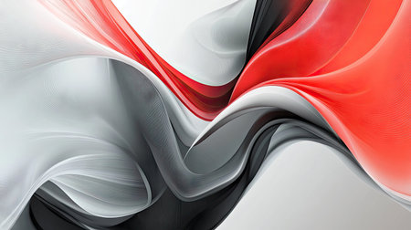 Abstract vector illustration featuring a dynamic blend of red, gray, and white with ample blank space. Modern and futuristic design perfect for presentations and banners. -の素材
