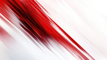 Abstract design featuring bold red and white stripe lines on a gradient white background. Modern and striking visual element suitable for banners and promotional materials.の素材
