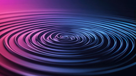 Abstract rings with a circle gradient creating a futuristic ripple background. Geometric stripe lines provide a sleek design for technology, web, social media, and advertising.の素材