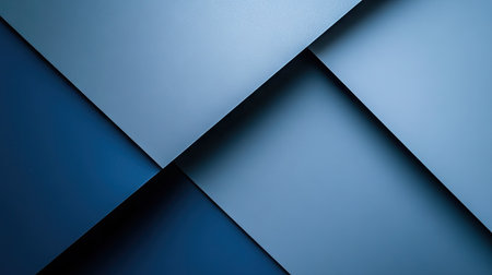Abstract blue-grey shadow lines create a geometric pattern on a modern, futuristic background. The design includes ample blank space for text or additional graphics.の素材