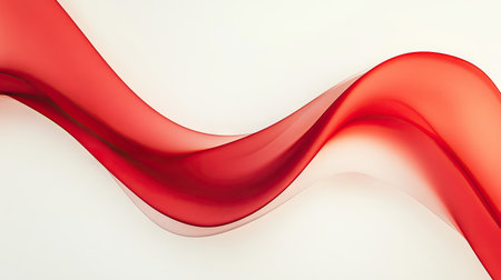 Bold red curve arching over a white canvas, creating a visually appealing abstract pattern. Great for use in graphics, brochures, and digital marketing materials.の素材