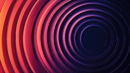 Circle gradient with abstract rings creating a modern ripple effect. Geometric stripe line pattern perfect for technology design, advertising campaigns, web backgrounds, and social media.の素材