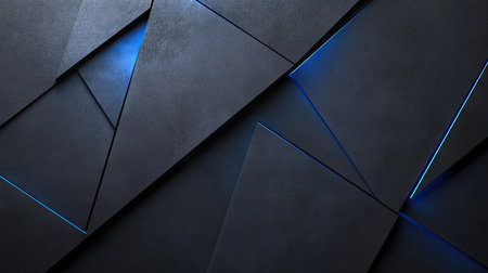 Deep grey background with intersecting blue light lines and soft shadows, offering a contemporary and elegant design.の素材