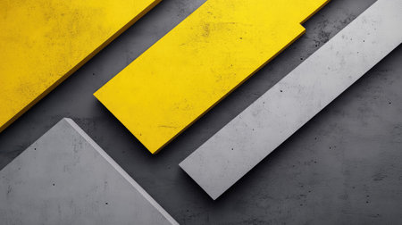 Geometric background featuring abstract yellow-grey triangle arrows with a clean, modern aesthetic. The design offers plenty of blank space for text or vector illustrations.の素材