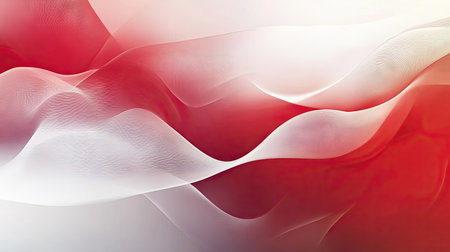 Elegant red and white abstract background featuring smooth gradients and geometric patterns. Perfect for contemporary design projects and stylish presentations.の素材