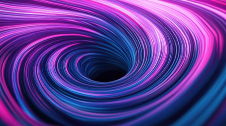 Eye-catching sinkhole with neon striped lines and techno theme. Ideal for use in modern art backgrounds, advertisement posters, web banners, and product packaging design.の素材