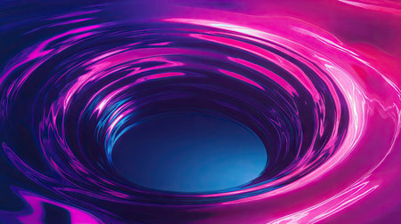 Modern art background featuring a sinkhole with vibrant neon stripes and techno theme. Ideal for advertisements, website banners, and unique product package designs.の素材