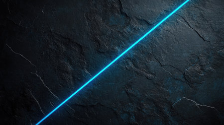 Modern dark grey surface featuring glowing blue light lines and gentle shadows, offering a chic and refined aesthetic.の素材