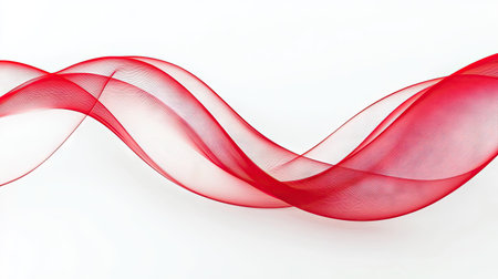 Modern red curved line on a white background, offering a fresh and minimalist design aesthetic. Perfect for professional templates, digital designs, and creative applications.の素材