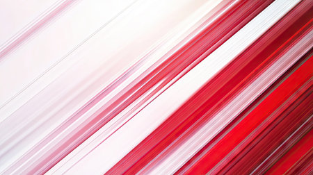 Red and white stripe lines create an abstract pattern on a gradient white background. Ideal for use in modern and stylish design projects, banners, and promotional materials.の素材