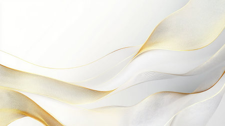 Premium vector illustration of abstract luxury golden lines on a clean white background, ideal for sophisticated and elegant design themes.の素材