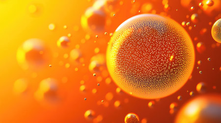 Realistic 3D spheres with intricate dot or letter textures against an orange backdrop. Ideal for creating striking banners and modern abstract vector illustrations. -の素材