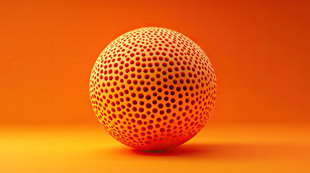 Realistic 3D spheres with intricate dot or letter textures against an orange backdrop. Ideal for creating striking banners and modern abstract vector illustrations. -の素材