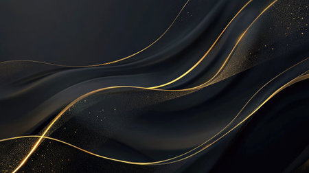 Refined dark grey backdrop with delicate gold light lines and shadow details, perfect for an upscale and sophisticated design.の素材