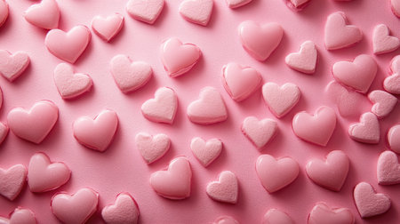 A delightful pink background filled with sweet hearts, perfect for celebrating love on Valentine's Day or Mother's Day, with a soft and tender design.の素材