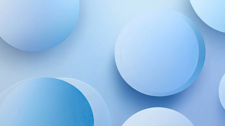 Blue gradient round shapes on a soft, clear background with simple Neumorphism style. Ideal for banners, posters, and modern design.の素材