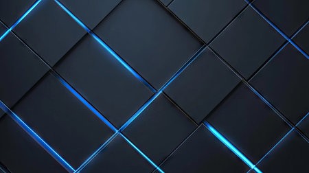 Deep grey background with intersecting blue light lines and soft shadows, offering a contemporary and elegant design.の素材