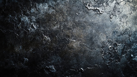 Dark concrete texture background with a mix of rough and smooth areas, perfect for a dynamic and engaging design banner element.の素材